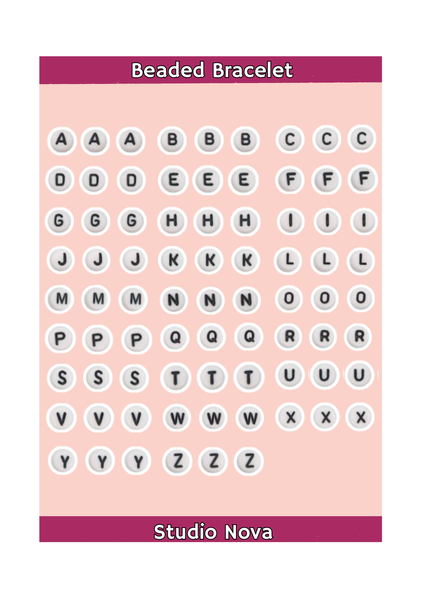 Beaded bracelet stickersheet