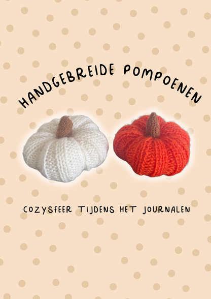 Pompoenen gebreid - handgemaakt