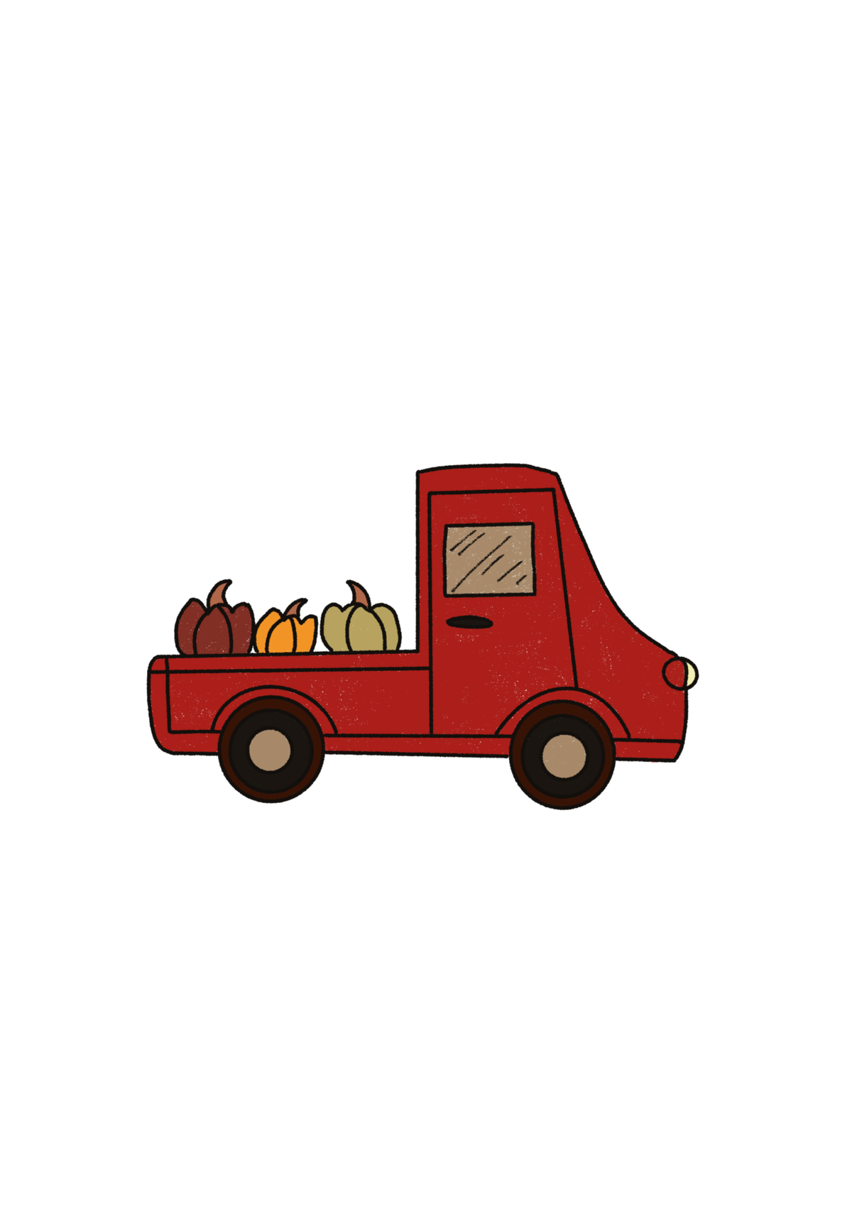 Auto met pompoenen- losse sticker