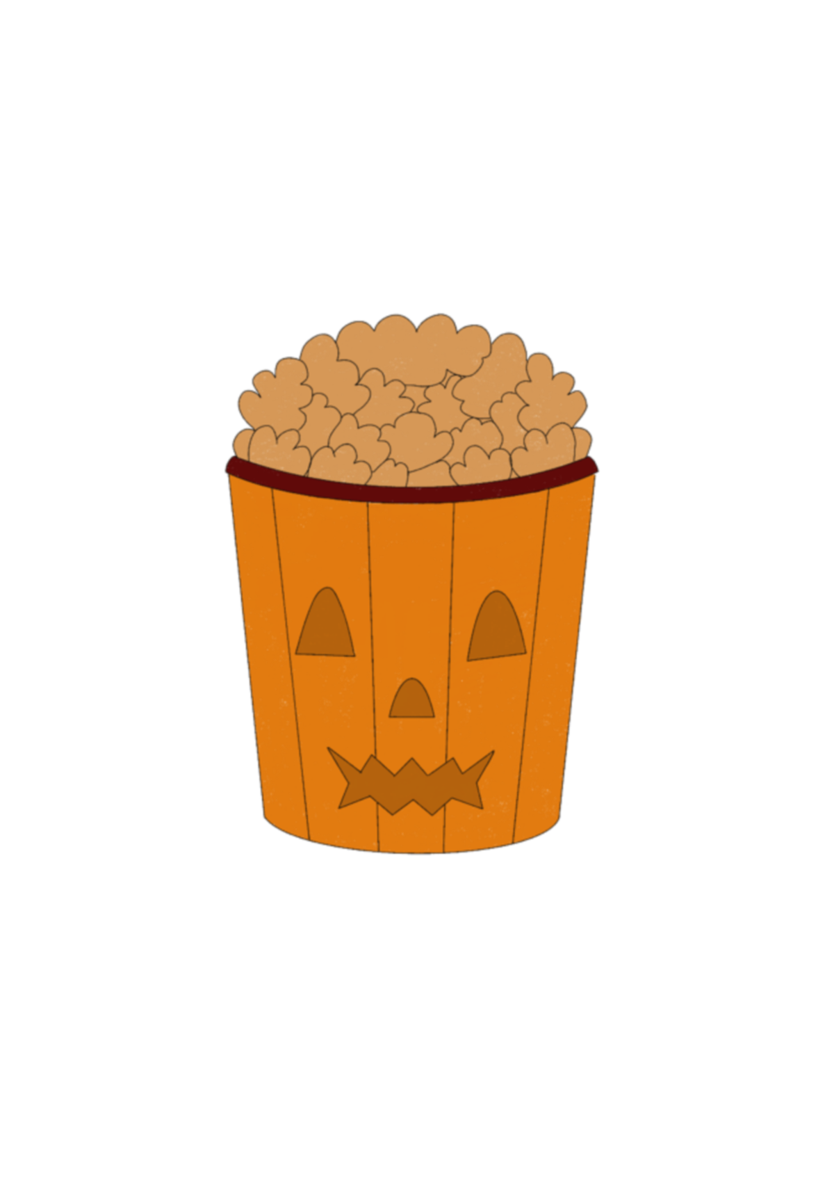 Halloween popcorn- losse sticker