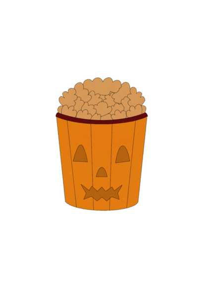 Halloween popcorn- losse sticker