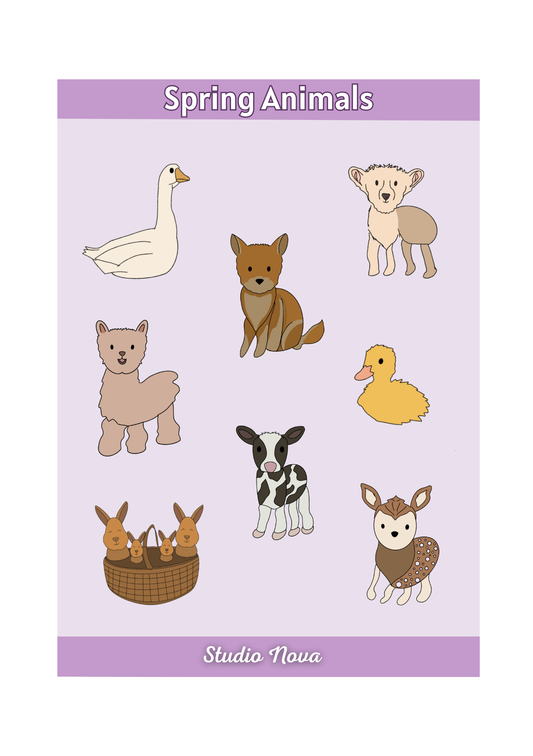 Spring Animals Stickersheet